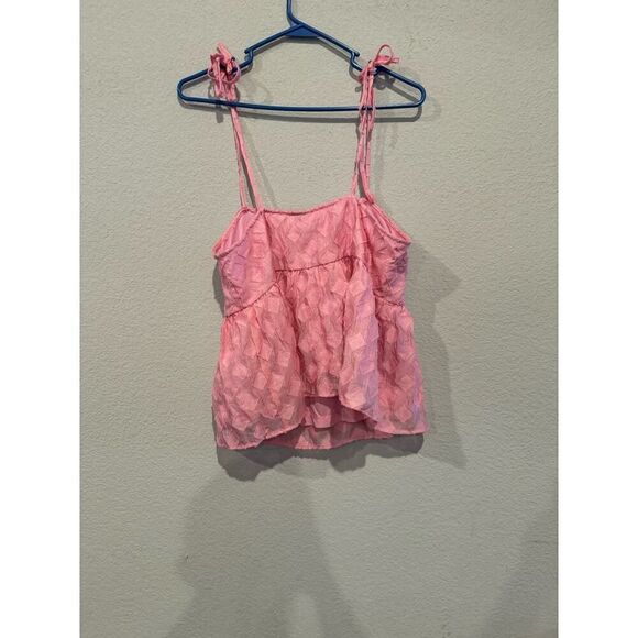Vero Moda Women's Size M Pink Peplum Tie‎ Strap Cami Top NWT - Picture 2 of 5